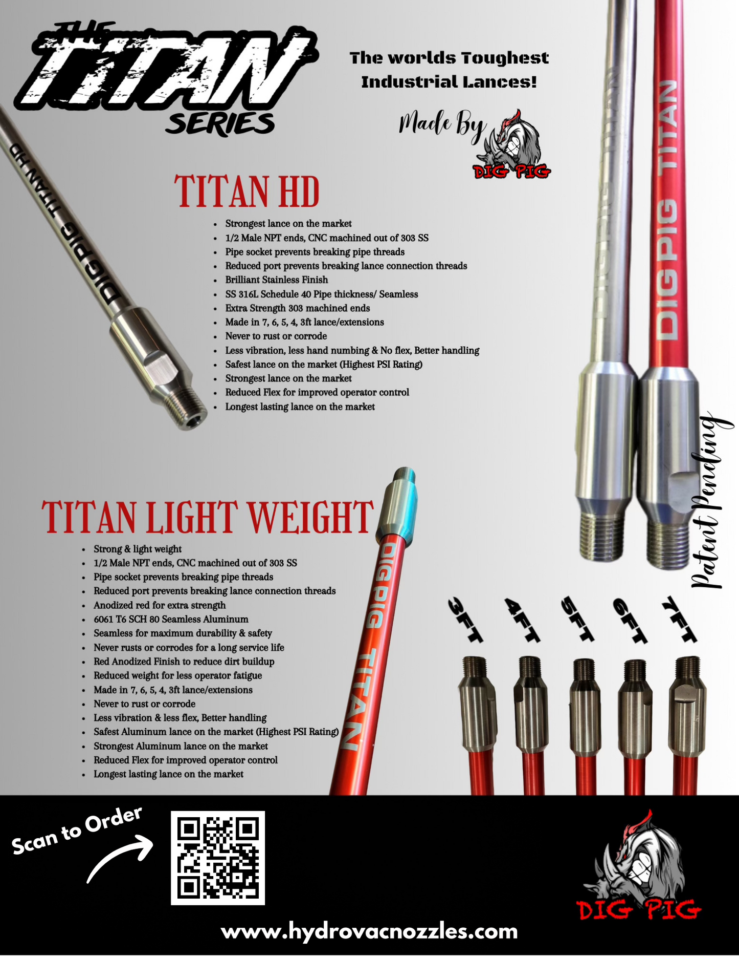 3" Titan Wand Extension by Dig Pig